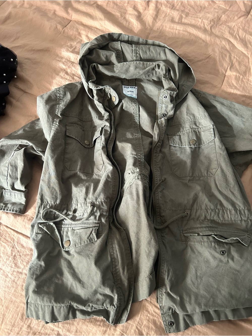 Old Navy Olive Hooded Utility Jacket
